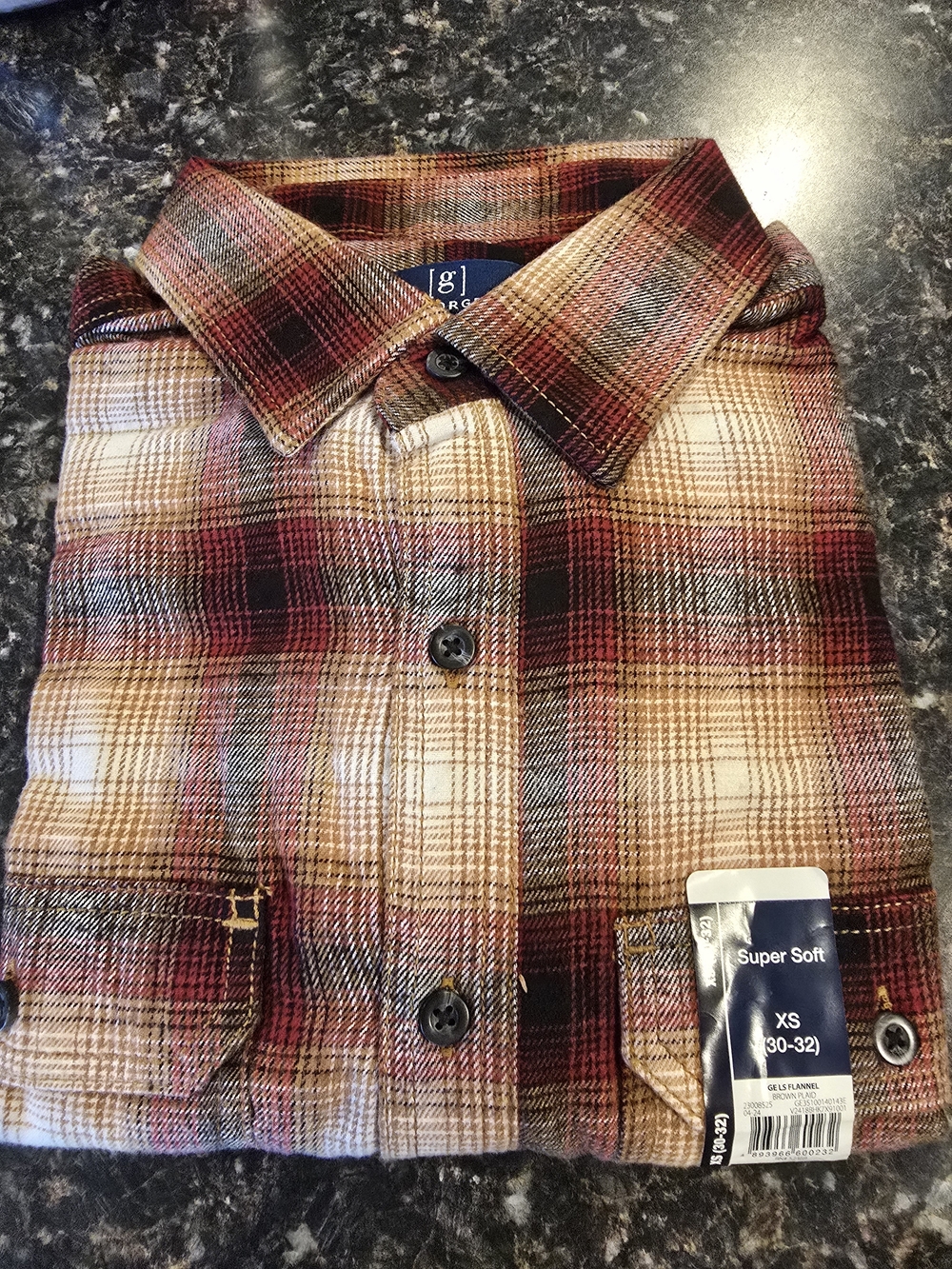 George Super Soft Plaid Flannel Button Front Shirt NWT XS 30-32